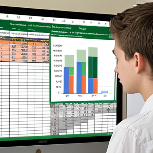 Home 17 **
A student looking calmly at a computer screen displaying an Excel spreadsheet with filtered data. The spreadsheet highlights students with scores above 80. Focus on the student's expression of understanding and the clear visual of the data filtering in Excel.
**